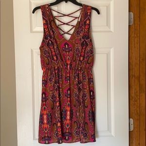 Multi colored paisley detailed dress